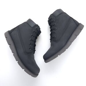Timberland Youth Radford 6-Inch Black Leather Boots size 2